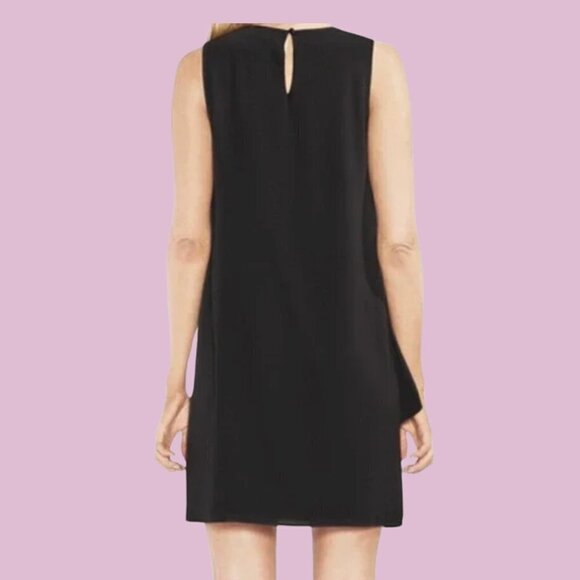 VINCE CAMUTO Little Black Asymmetrical Ruffle Dress - Picture 3 of 3